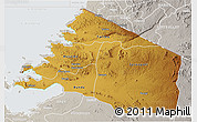 Physical 3D Map of Mara, lighten, semi-desaturated