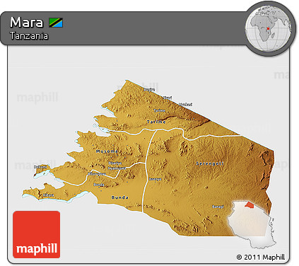 Physical 3D Map of Mara, single color outside