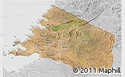 Satellite 3D Map of Mara, lighten, desaturated