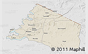 Shaded Relief 3D Map of Mara, lighten, desaturated
