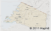 Shaded Relief 3D Map of Mara, lighten, semi-desaturated
