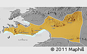 Physical 3D Map of Bunda, desaturated