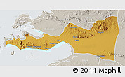 Physical 3D Map of Bunda, lighten, semi-desaturated