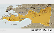 Physical 3D Map of Bunda, semi-desaturated