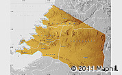 Physical Map of Mara, lighten, desaturated