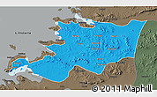 Political 3D Map of Musoma, darken, semi-desaturated