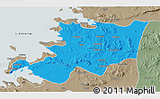 Political 3D Map of Musoma, semi-desaturated