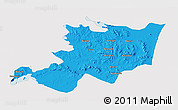 Political 3D Map of Musoma, single color outside