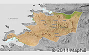 Satellite 3D Map of Musoma, desaturated