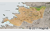 Satellite 3D Map of Musoma, semi-desaturated