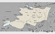 Shaded Relief 3D Map of Musoma, darken, desaturated