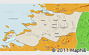 Shaded Relief 3D Map of Musoma, political outside