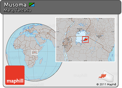 Gray Location Map of Musoma