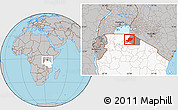 Gray Location Map of Musoma, highlighted country, highlighted parent region