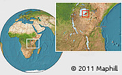 Satellite Location Map of Musoma, within the entire country