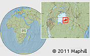 Savanna Style Location Map of Musoma, hill shading