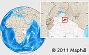 Shaded Relief Location Map of Musoma, highlighted country