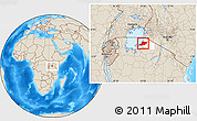 Shaded Relief Location Map of Musoma, highlighted parent region