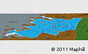 Political Panoramic Map of Musoma, darken