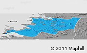Political Panoramic Map of Musoma, desaturated