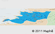 Political Panoramic Map of Musoma, lighten