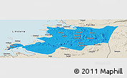 Political Panoramic Map of Musoma, shaded relief outside