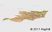 Satellite Panoramic Map of Musoma, cropped outside