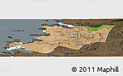 Satellite Panoramic Map of Musoma, darken