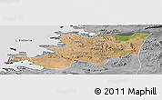 Satellite Panoramic Map of Musoma, desaturated