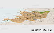 Satellite Panoramic Map of Musoma, lighten