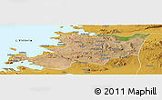 Satellite Panoramic Map of Musoma, physical outside