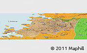 Satellite Panoramic Map of Musoma, political outside