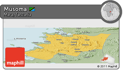 Savanna Style Panoramic Map of Musoma