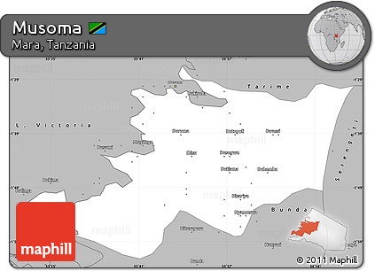 Gray Simple Map of Musoma