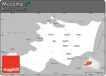 Gray Simple Map of Musoma