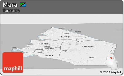 Gray Panoramic Map of Mara, single color outside