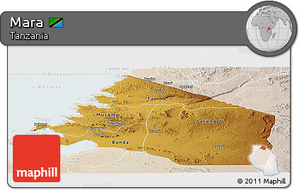 Physical Panoramic Map of Mara, lighten