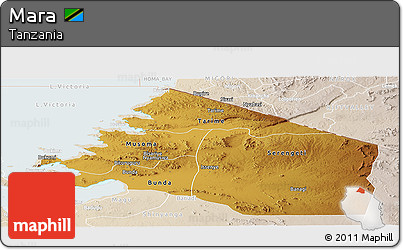 Physical Panoramic Map of Mara, lighten