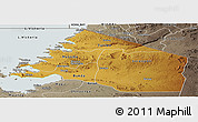 Physical Panoramic Map of Mara, semi-desaturated