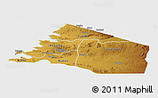Physical Panoramic Map of Mara, single color outside