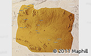 Physical 3D Map of Serengeti, lighten