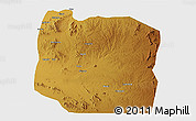 Physical 3D Map of Serengeti, single color outside