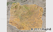 Satellite 3D Map of Serengeti, semi-desaturated