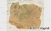 Satellite 3D Map of Serengeti, shaded relief outside