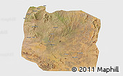 Satellite 3D Map of Serengeti, single color outside