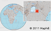 Gray Location Map of Serengeti, highlighted parent region