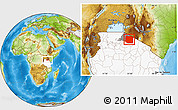 Physical Location Map of Serengeti, highlighted country, highlighted parent region