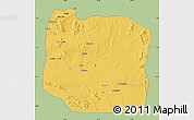 Savanna Style Map of Serengeti, single color outside