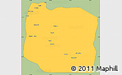 Savanna Style Simple Map of Serengeti, single color outside