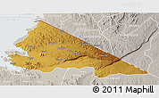 Physical 3D Map of Tarime, lighten, semi-desaturated
